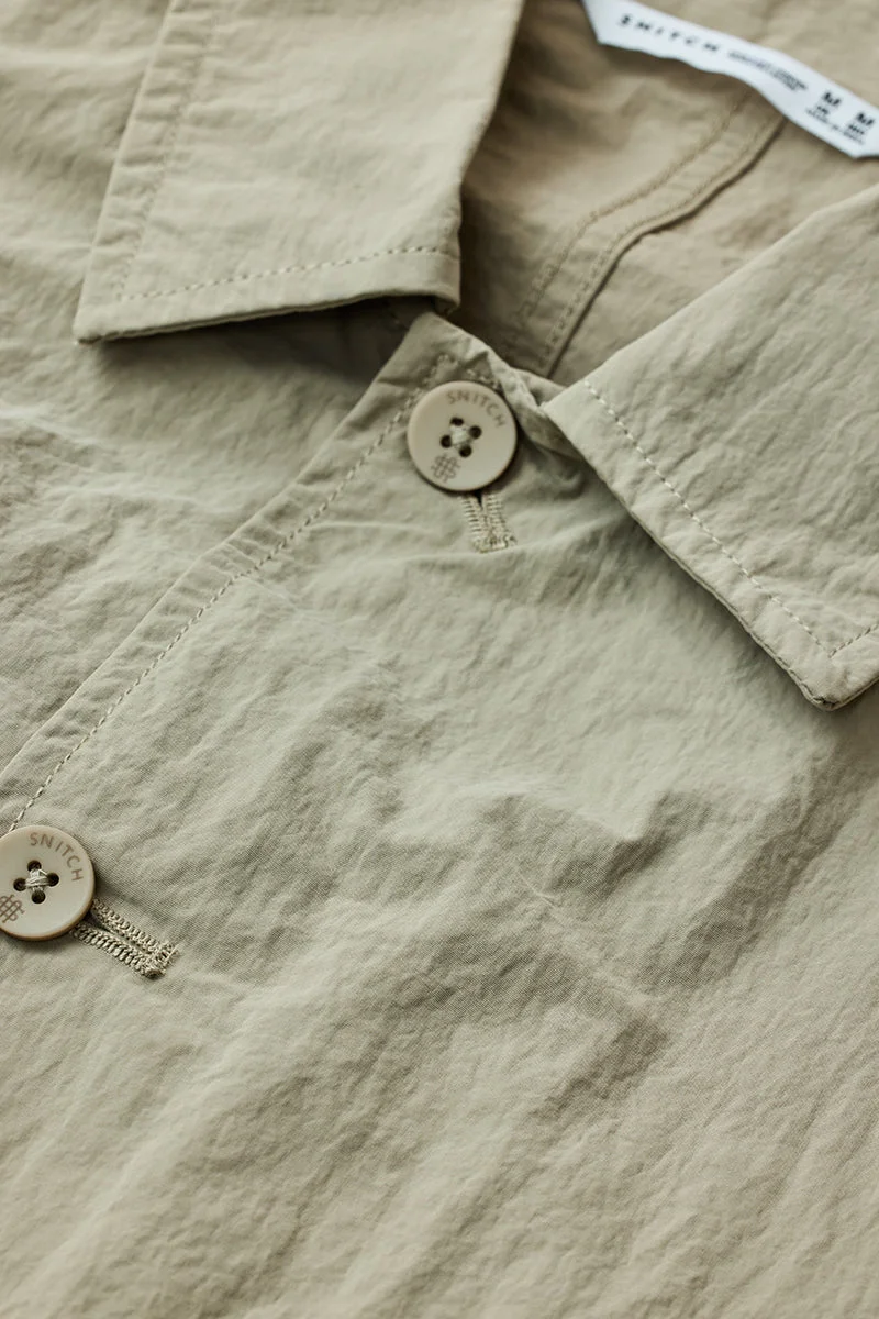 Snitch Khaki Crushed Bomber Jacket for Men | Best Price UAE